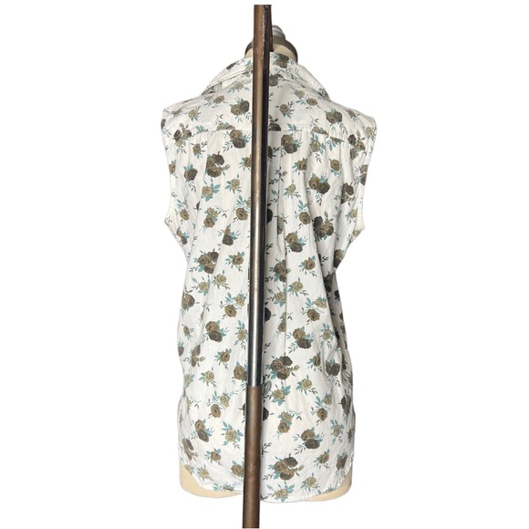 Vintage 90s Chic Floral Sleeveless Button Down size M - Picture 5 of 15